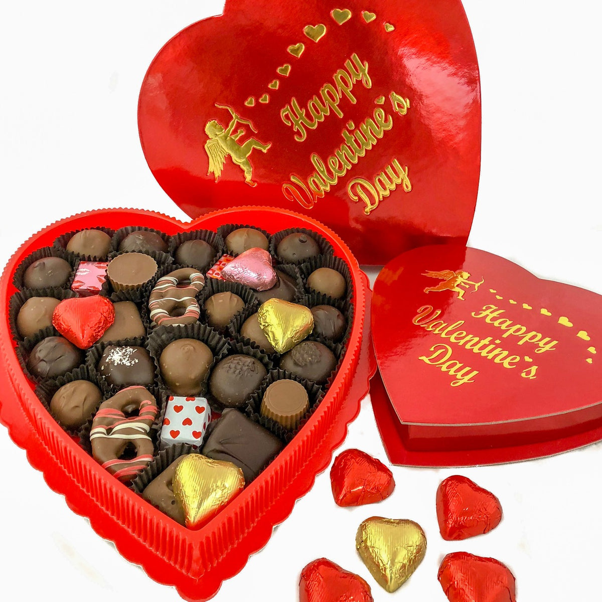 4 x Large Happy Valentines Day Stickers Treat Box Sweet Chocolate Gifts  Hearts