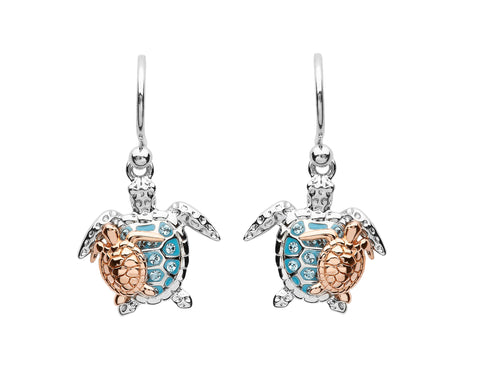 Mother and Baby Sea Turtle Drop Earrings - ShanOre