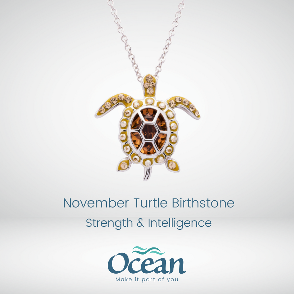 Turtle necklace 2025 with birthstone