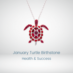 SS Swarovski January Turtle Birthstone Pendant