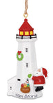 Small Santa and Lighthouse Ornament