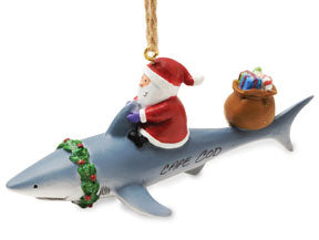 Santa and the Shark Ornament