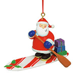 Paddleboarding Santa Ornament
