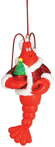 Sparkly Santa Lobster Ornament