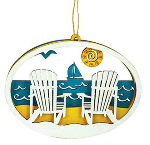 Wood Adirondack Chairs Ornament