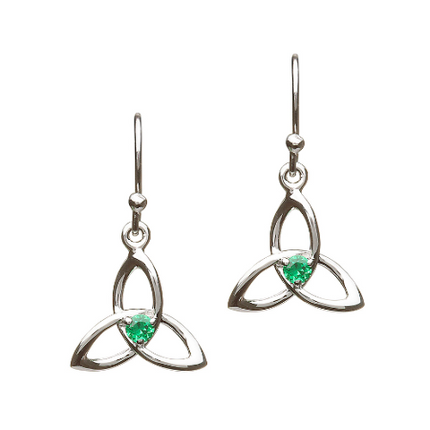 Green CZ Trinity Earring - Sterling Silver - ShanOre