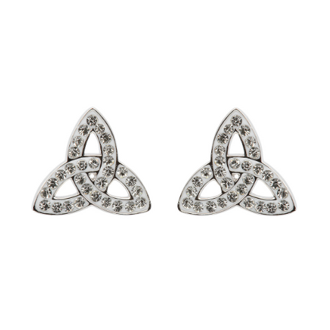 SS White Swarovski Crystal Trinity Stud Earring - ShanOre
