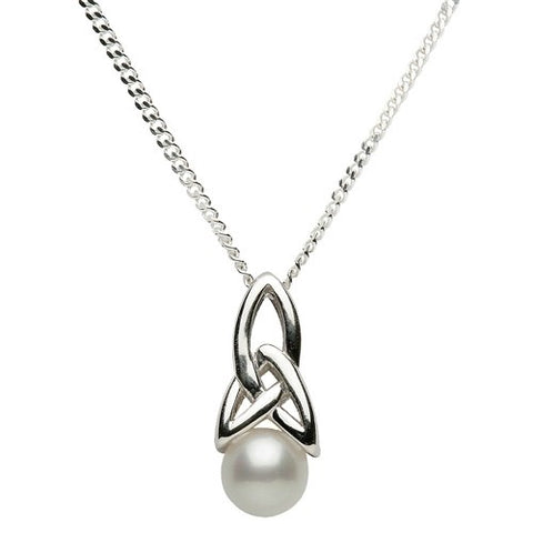 Silver Trinity Pearl Necklace