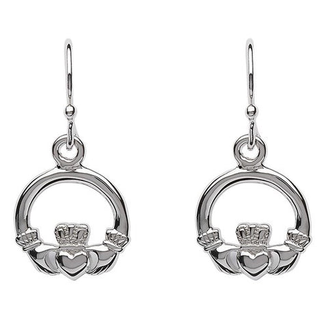 Silver Claddagh Drop Earrings - ShanOre