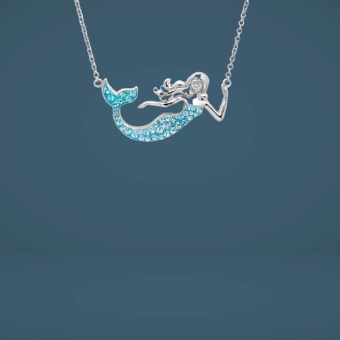 SS Swarovski Aqua Mermaid Necklace - ShanOre