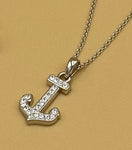 SS SW Crystal Anchor Necklace