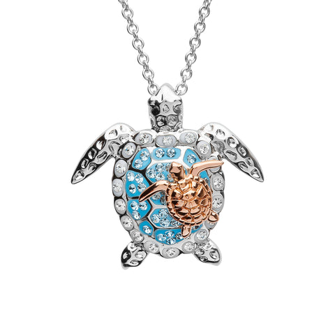 Mother and Baby Sea Turtle Necklace - ShanOre
