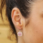 Pink Sand Dollar Drop Earrings