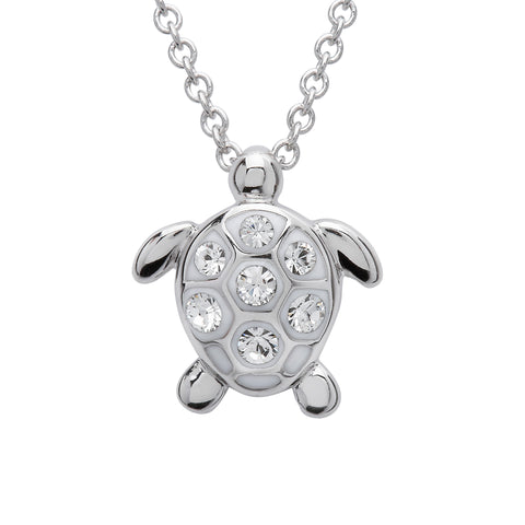 White Crystal Sea Turtle Necklace - ShanOre